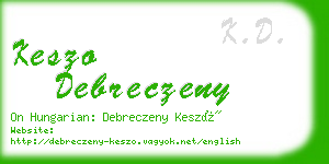 keszo debreczeny business card